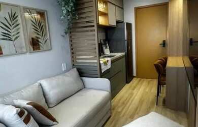 Imagem: O apartamento possui 1 Dormitório, 1 Banheiro, 1 Vaga na garagem