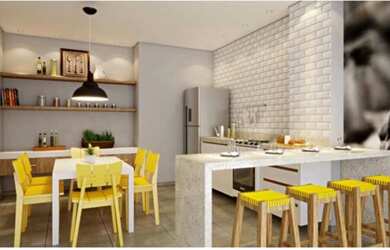 Imagem: O apartamento possui 1 Dormitório, 1 Banheiro, 1 Vaga na garagem