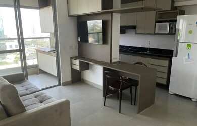 Imagem: O apartamento possui 1 Dormitório, 1 Banheiro, 1 Vaga na garagem