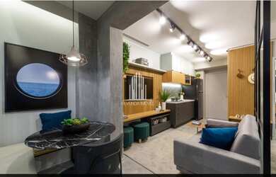 Imagem: O apartamento possui 1 Dormitório, 1 Banheiro, 1 Vaga na garagem