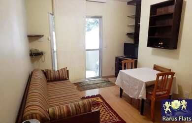 Imagem: O apartamento possui 1 Dormitório, 1 Banheiro, 1 Vaga na garagem