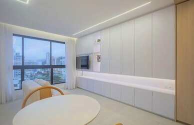 Imagem: O studio possui 1 Dormitório, 1 Banheiro, 1 Vaga na garagem