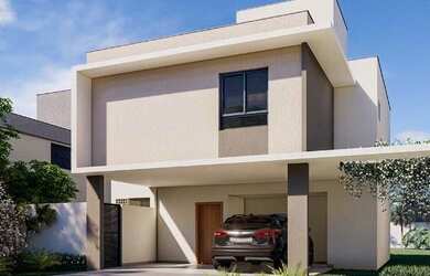 Imagem: A casa em condomínio possui 4 Dormitórios, 4 Banheiros, 2