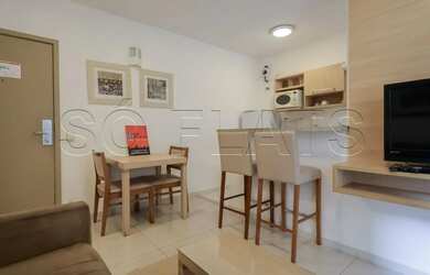 Imagem: O studio possui 1 Dormitório, 1 Banheiro, 1 Vaga na garagem