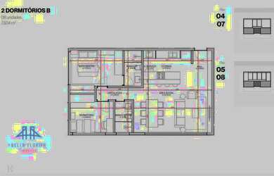 Imagem: O apartamento possui 2 Dormitórios, 2 Banheiros, 1 Vaga na