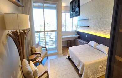 Imagem: O apartamento possui 1 Dormitório, 2 Banheiros, 1 Vaga na garagem