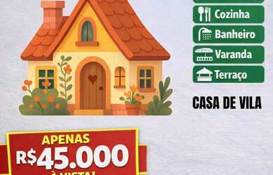 Imagem: A casa possui 2 Dormitórios e 1 Banheiro e está localizado