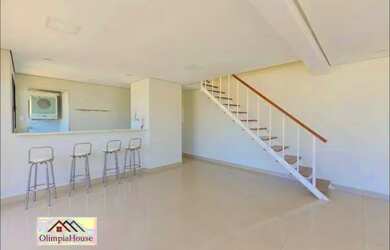 Imagem: O apartamento na cobertura possui 1 Dormitório, 2 Banheiros