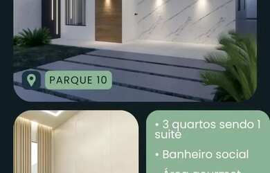 Imagem: A casa possui 3 Dormitórios, 2 Banheiros, 2 Vagas na garagem