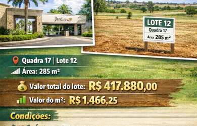 Imagem: O terreno possui 285m² de Área e está localizado em Jardins