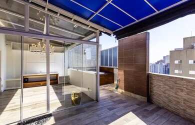 Imagem: O apartamento na cobertura possui 2 Dormitórios, 1 Banheiro