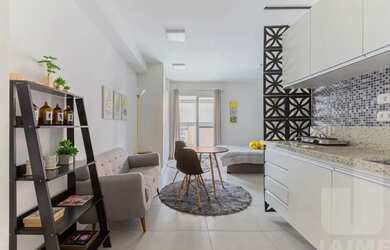 Imagem: O apartamento possui 1 Dormitório, 1 Banheiro, 36m² de Área