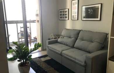 Imagem: O apartamento possui 1 Dormitório, 1 Banheiro, 1 Vaga na garagem