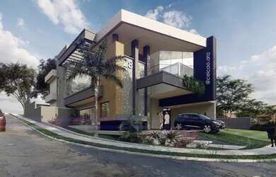 Imagem: A casa em condomínio possui 4 Dormitórios, 5 Banheiros, 2