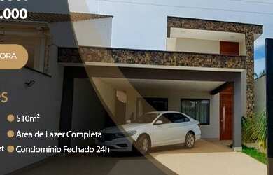 Imagem: A casa em condomínio possui 4 Dormitórios, 5 Banheiros, 5