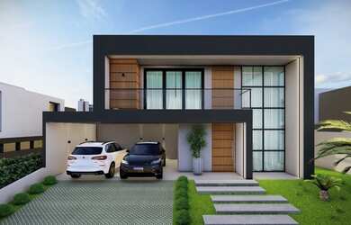 Imagem: A casa em condomínio possui 5 Dormitórios, 5 Banheiros, 4