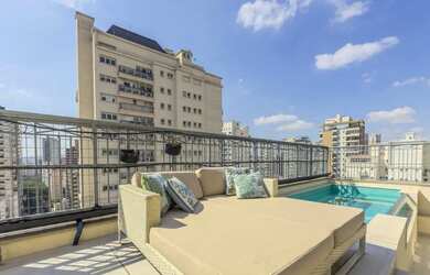 Imagem: O apartamento na cobertura possui 4 Dormitórios, 5 Banheiros