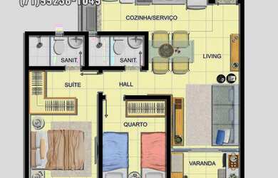 Imagem 9: Apartamento no Imbuí - 2/4 , 1 suíte e varanda / Gran Reserva