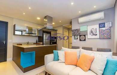 Imagem: O apartamento possui 1 Dormitório, 2 Banheiros, 1 Vaga na garagem