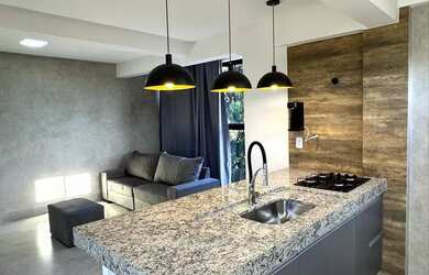 Imagem: O apartamento possui 1 Dormitório, 1 Banheiro, 38m² de Área