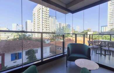 Imagem: O apartamento possui 1 Dormitório, 2 Banheiros, 1 Vaga na garagem