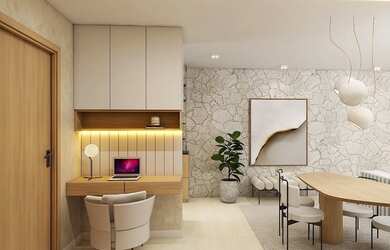 Imagem: O apartamento possui 2 Dormitórios, 1 Banheiro, 1 Vaga na garagem