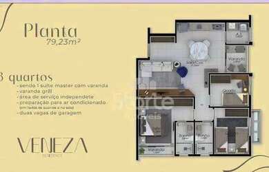 Imagem 14: Apartamentos com 3/4, sendo 1 suíte à venda, 79,23m² a partir de R$...