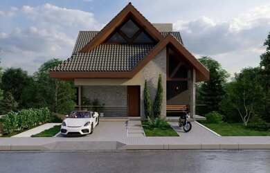 Imagem: A casa em condomínio possui 5 Dormitórios, 5 Banheiros, 330m²