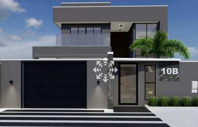 Imagem: A casa possui 4 Dormitórios, 4 Banheiros, 4 Vagas na garagem