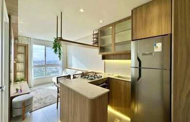 Imagem: O apartamento possui 1 Dormitório, 2 Banheiros, 1 Vaga na garagem