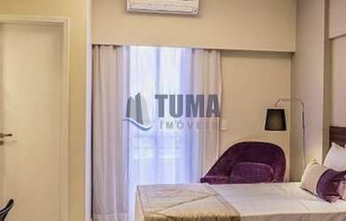 Imagem: O apartamento possui 1 Dormitório, 1 Banheiro, 1 Vaga na garagem