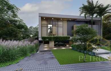 Imagem: A casa em condomínio possui 4 Dormitórios, 5 Banheiros, 5