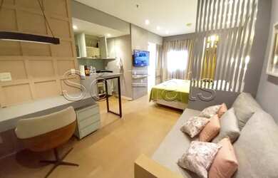 Imagem: O studio possui 1 Dormitório, 1 Banheiro, 1 Vaga na garagem