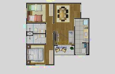 Imagem: O apartamento possui 2 Dormitórios, 2 Banheiros, 1 Vaga na