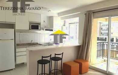 Imagem: O apartamento possui 1 Dormitório, 1 Banheiro, 1 Vaga na garagem