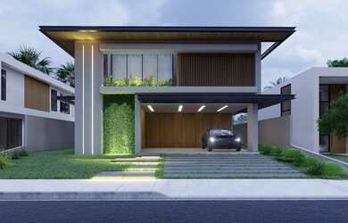 Imagem: A casa em condomínio possui 5 Dormitórios, 5 Banheiros, 4