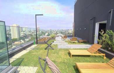 Imagem: O studio possui 1 Dormitório, 1 Banheiro, 44m² de Área e