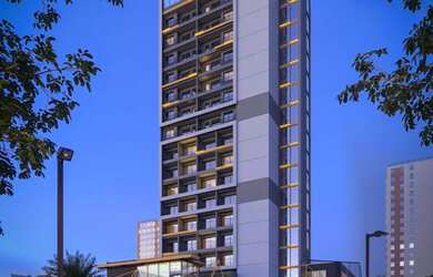 Imagem: O apartamento possui 1 Dormitório, 1 Banheiro, 1 Vaga na garagem