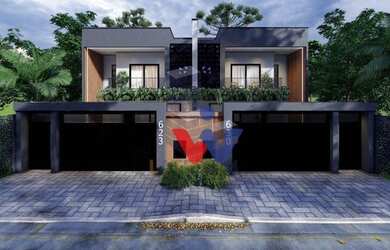 Imagem: A casa em condomínio possui 3 Dormitórios, 1 Banheiro, 4 Vagas