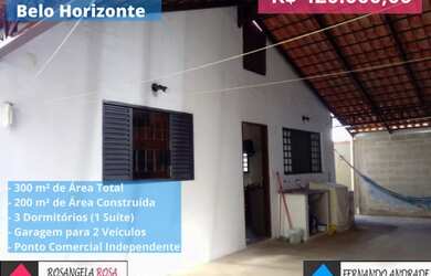 Imagem: A casa possui 3 Dormitórios, 1 Banheiro, 2 Vagas na garagem