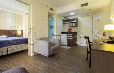 Imagem: O studio possui 1 Dormitório, 1 Banheiro, 1 Vaga na garagem