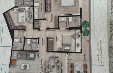 Imagem: O apartamento possui 3 Dormitórios, 4 Banheiros, 2 Vagas na