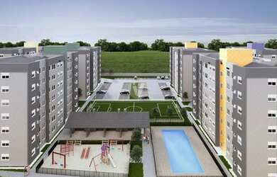 Imagem: O apartamento possui 2 Dormitórios, 1 Banheiro, 1 Vaga na garagem