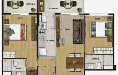 Imagem 5: Condominio Via Premiere. 68m² de Área, 1 Vaga na garageme2 Dormitórios
