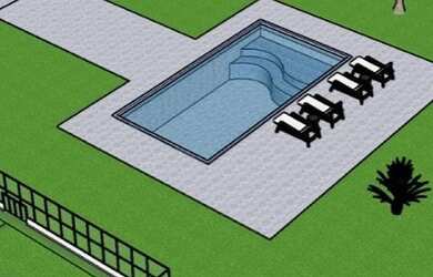 Imagem 8: Moradia em Atibaia Casa na planta com piscina e área gourmet