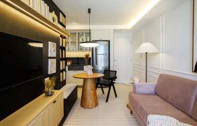 Imagem: O apartamentoe possui 1 Dormitório, 1 Banheiro, 35-0m² de