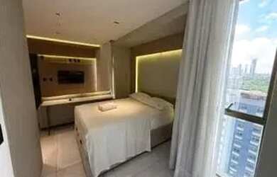 Imagem: O studio possui 1 Dormitório, 1 Banheiro, 27m² de Área e