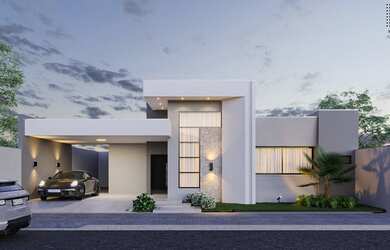 Imagem: A casa possui 3 Dormitórios, 2 Banheiros, 2 Vagas na garagem