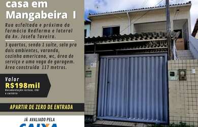 Imagem: A casa possui 3 Dormitórios, 2 Banheiros, 1 Vaga na garagem