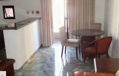 Imagem: O apartamento possui 1 Dormitório, 1 Banheiro, 1 Vaga na garagem